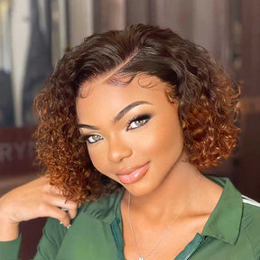 Curly Bob Wig Undetectable HD Lace Glueless Wig 100% Human Hair