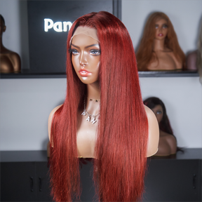 Reddish Brown Silky Straight 13x4 HD Lace Front Wig