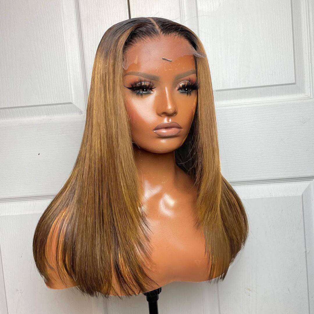 Ombre 1B/27 Silky Straight 13x4 HD Lace Front Wig