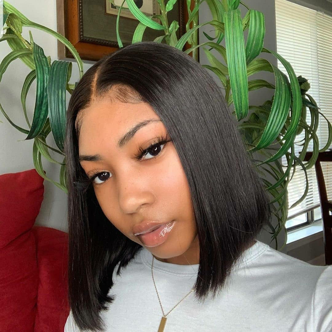 Perruque soyeuse droite Bob 13x4 HD Lace Front Wig 