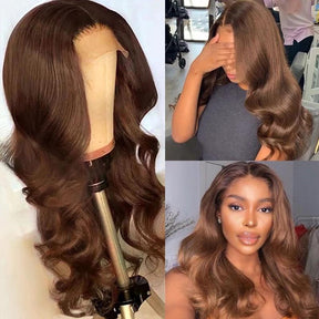 Perruque Lace Front 13x4 HD Body Wave brune 