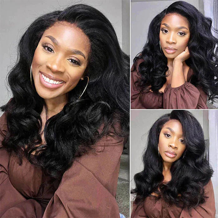 Hyper-realistic Kinky Edges Undetectable Lace Front Wig Body Wave