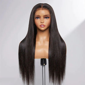 Kinky Edges Hairline Undetectable Lace Front Wig Silky Straight