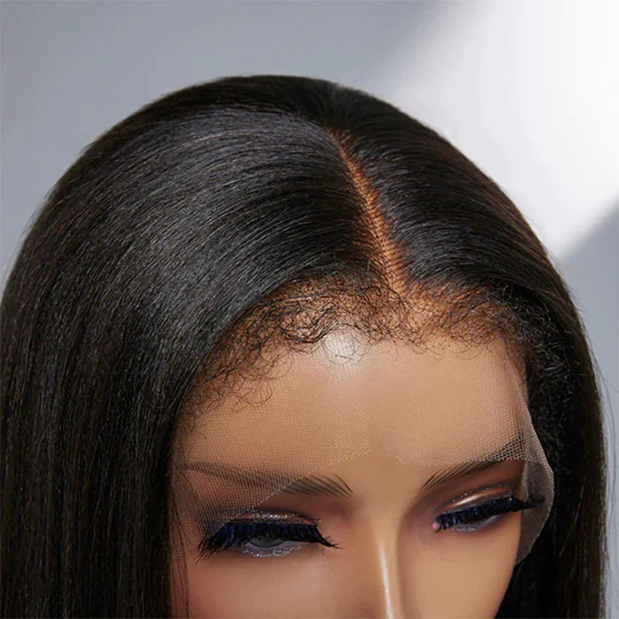 Kinky Edges Hairline Indétectable Lace Front Wig Silky Straight 