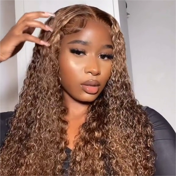 Honey Blonde Highlight Body Wave 13x4 HD Lace Front Wig